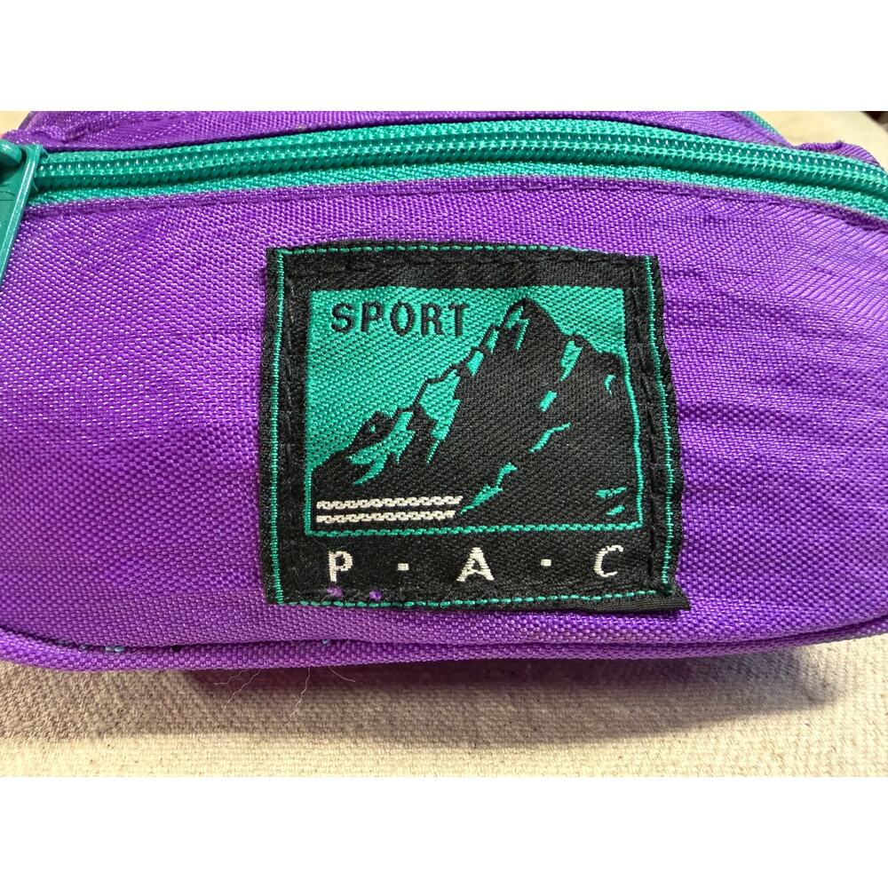 Vintage Sport Pac Fanny Pack Purple + Aqua Waist Bag 80s 90s Retro Festival Chic